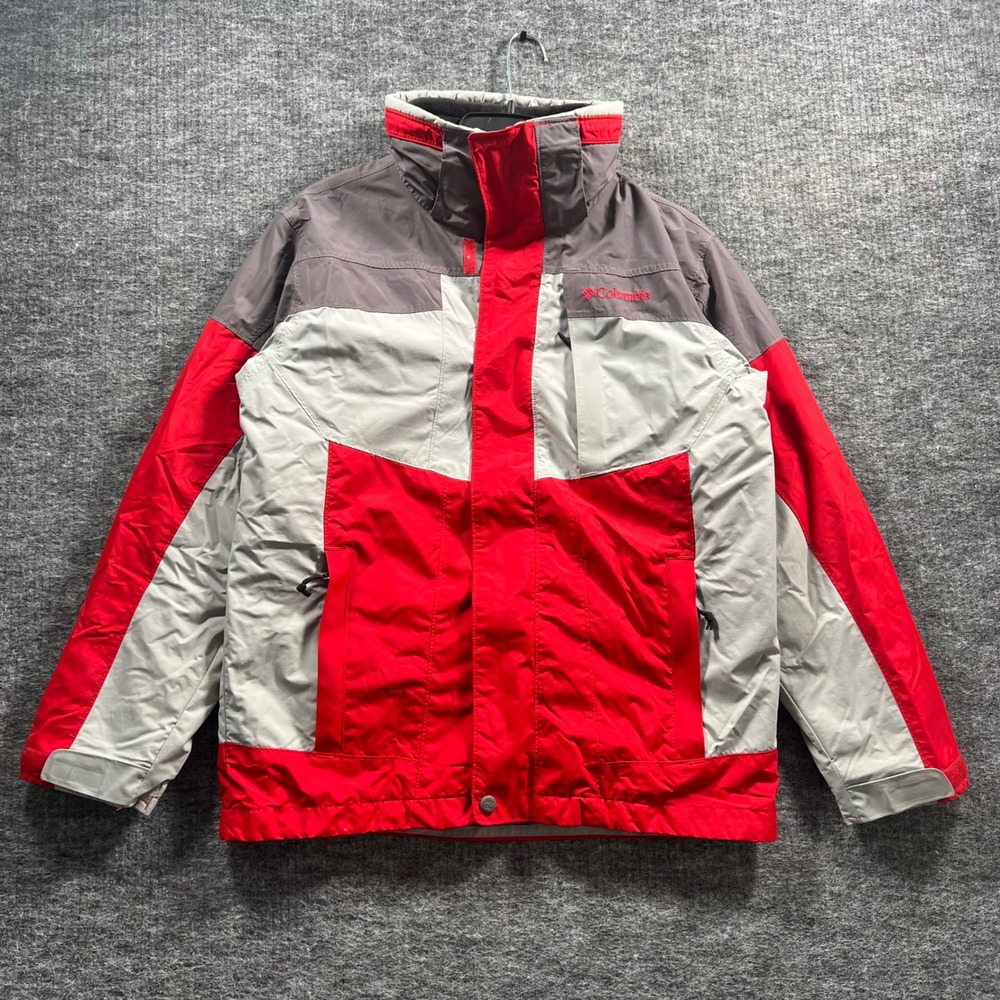 Columbia Youth 14/16 Bugaboo Interchange Jacket Red Grey Colorblock